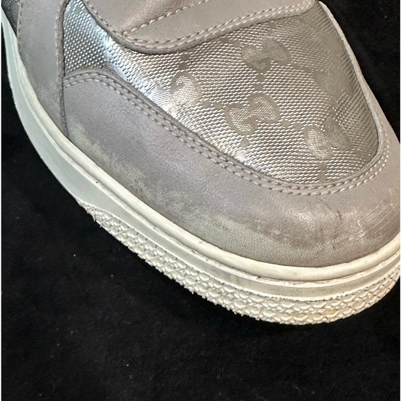 Rare find! Gucci Mens GG Silver Metallic High Top Sneaker - Size 44 EU/11 US - Picture 8 of 14